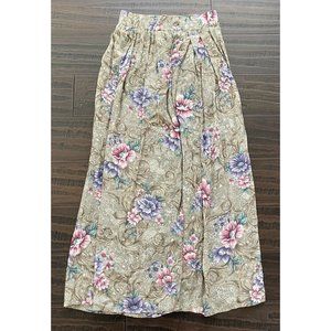 Vtg Casual Corner Coulottes Palazzo Pants Size 4 Pink Purple Floral 1990s Y2K